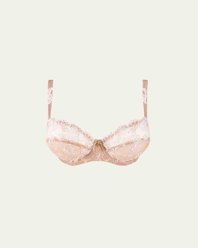 Charming Guipure Lace Demi-Cup Bra